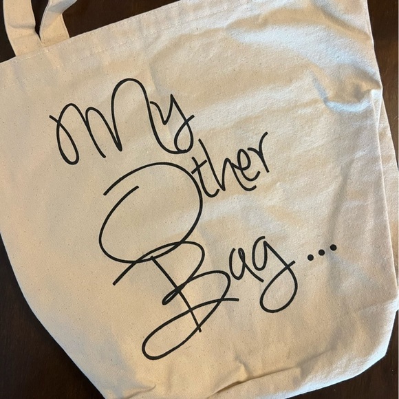 My Other Bag Canvas Tote Elizabeth Designer Handbag Junkie Goes Environmentally - Picture 5 of 9